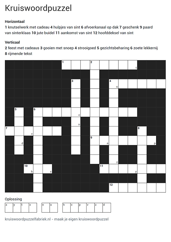 Voordracht Echter affix Voorbeelden van kruiswoordpuzzels - kruiswoordpuzzelfabriek.nl